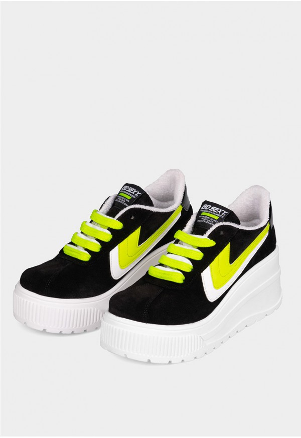Go Sexy Sonic black suede with yellow fluor details